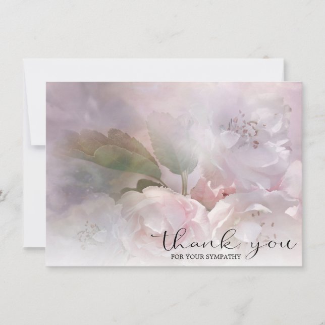 Sympathy White Pink Blossoms THANK YOU | PHOTO Card (Front)