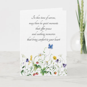 Sympathy Wildflowers and Butterfly  Card