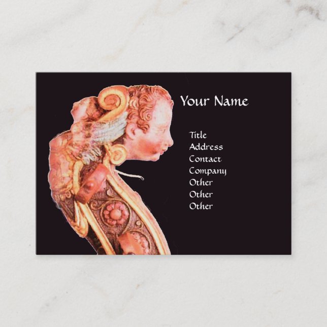 SYMPHONIA,CLASSIC MUSIC Antique Violin Scroll Business Card (Front)