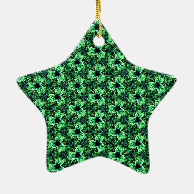 Symphony in Green  Ceramic Tree Decoration (Back)