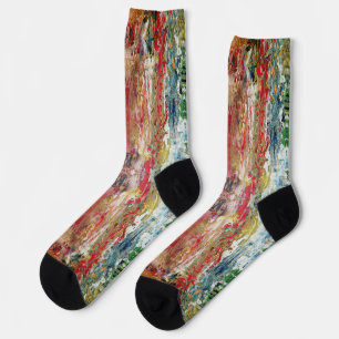 Symphony of Chaos – Abstract Real Artist’s Palette Socks