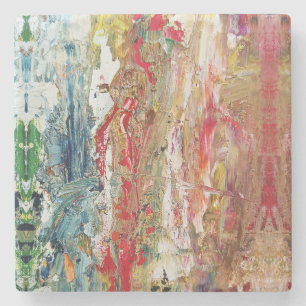 Symphony of Chaos – Abstract Real Artist’s Palette Stone Coaster