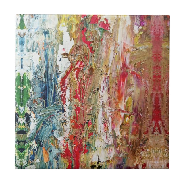 Symphony of Chaos – Abstract Real Artist’s Palette Tile (Front)