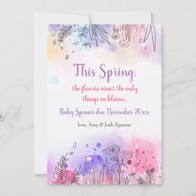 Symphony of Colour Pregnancy Announcement (Front)