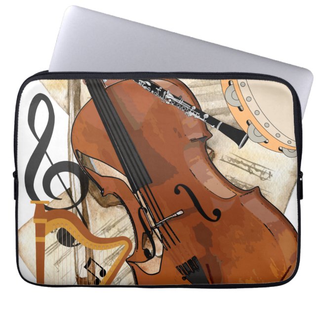 Symphony of Instruments Laptop Sleeve (Front)