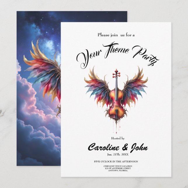 Symphony of the Moonlit Skies.  Invitation (Front/Back)