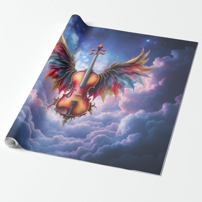 Symphony of the Moonlit Skies Wrapping Paper (Unrolled)