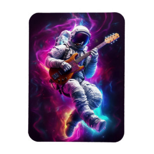 Symphony of the Void Neon Cyberpunk Astronaut Magnet