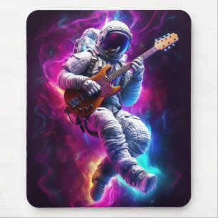 Symphony of the Void Neon Cyberpunk Astronaut Mouse Mat
