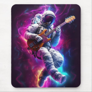 Symphony of the Void Neon Cyberpunk Astronaut Mouse Mat