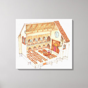 Synagogue. 15th century. Central Europe Canvas Print