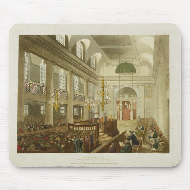 Synagogue, Dukes Place, Houndsditch, from Ackerman Mouse Mat (Front)