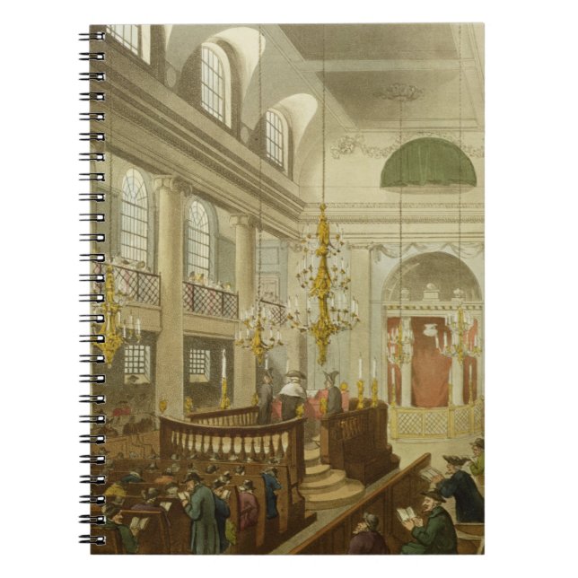 Synagogue, Dukes Place, Houndsditch, from Ackerman Notebook (Front)