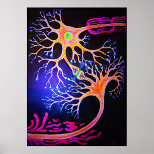 Synapses connecting neurons poster