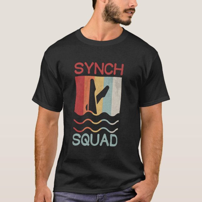 Sync Swimming Synch Squad Retro Vintage T-Shirt (Front)