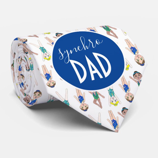SYNCHRO DAD Synchronised Swimming Daughter Name Tie (Rolled)