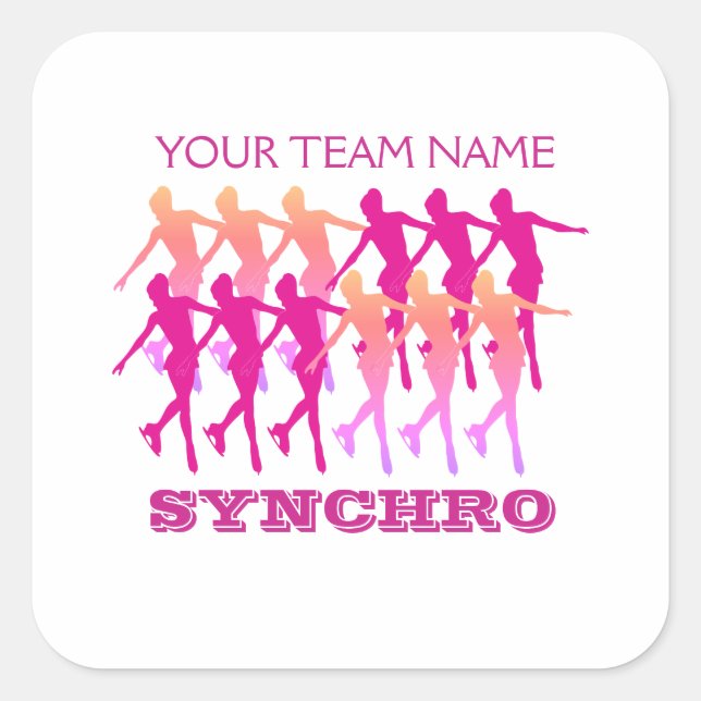 Synchro Figure Skate Giftware Square Sticker (Front)