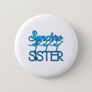 Synchro Sister Synchronised Skating Ice Skater 6 Cm Round Badge