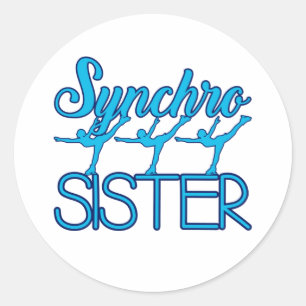 Synchro Sister Synchronized Skating Ice Skater Classic Round Sticker