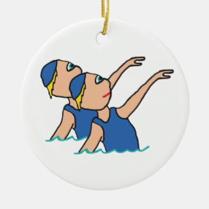 Synchro Swimming Ceramic Tree Decoration