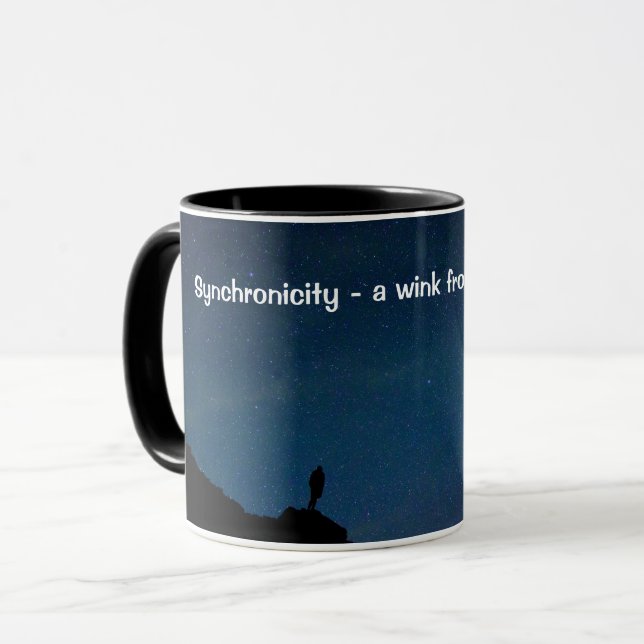 Synchronicity - a wink from the Universe Quote Mug (Front Left)
