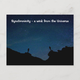Synchronicity - a wink from the Universe Quote Postcard