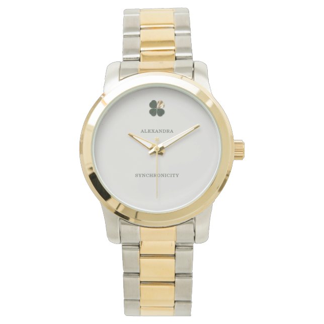 Synchronicity Gold Clover Luxe Oversized Power Watch (Front)