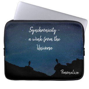 Synchronicity Quote Nighttime Stars Personalise Laptop Sleeve