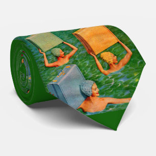 synchronised sea travel print tie