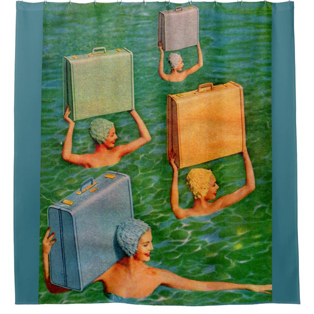 synchronised sea travel shower curtain (Front)