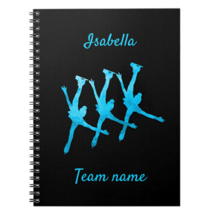Synchronised skating notebook line turquoise blue