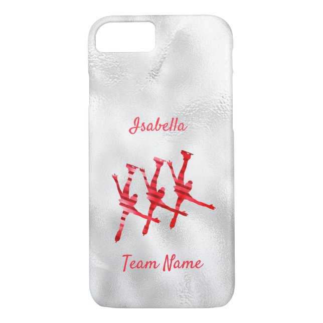 Synchronised skating phone case line red (Back)