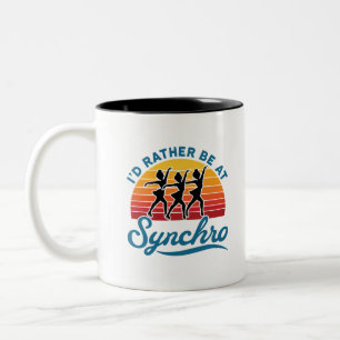 Synchronised Skating Retro Rather Be At Synchro Two-Tone Coffee Mug