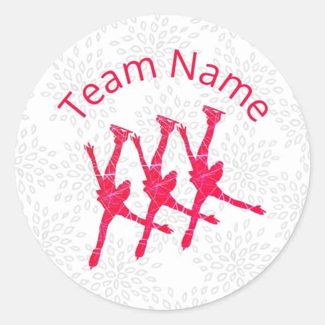 Synchronised skating team sticker - red arabesques (Front)