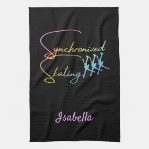 Synchronised skating towel calligraphy rainbow