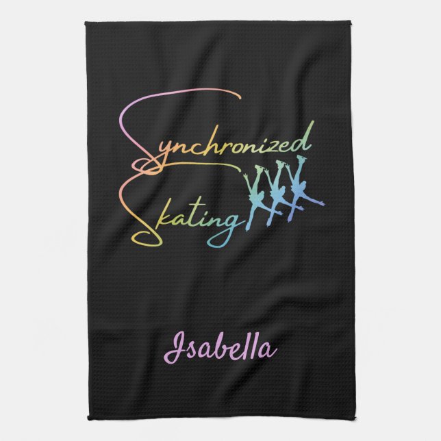 Synchronised skating towel calligraphy rainbow (Vertical)