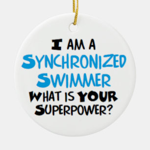 synchronised swimmer ceramic tree decoration
