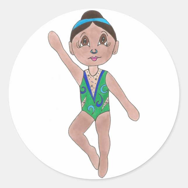Synchronised Swimmer Girl Synchro Swimming Sports Classic Round Sticker (Front)
