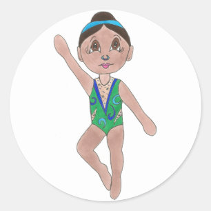 Synchronised Swimmer Girl Synchro Swimming Sports Classic Round Sticker