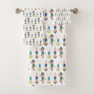 Synchronised Swimmer Girls Swim Team Synchro Bath Towel Set