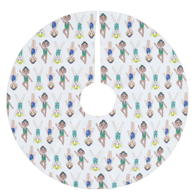 Synchronised Swimmer Girls Swim Team Synchro Brushed Polyester Tree Skirt (Front)