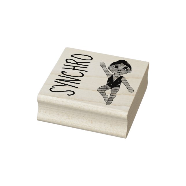 Synchronised Swimmer Girls Swim Team Synchro Rubber Stamp (Stamp)