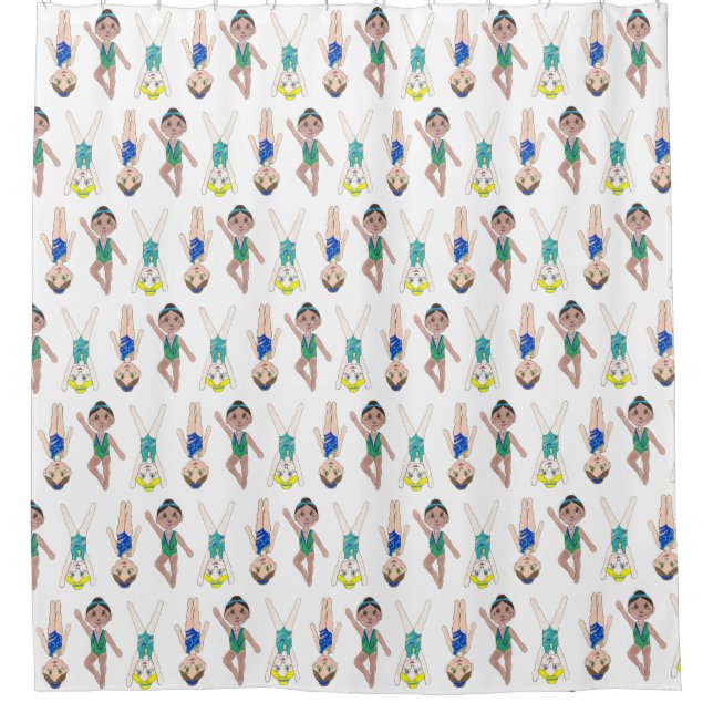 Synchronised Swimmer Girls Swim Team Synchro Shower Curtain (Front)