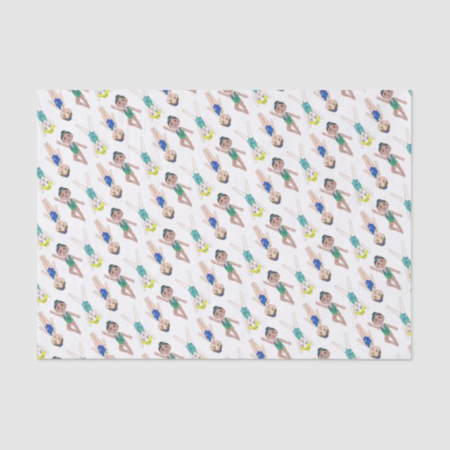 Synchronised Swimmer Girls Swim Team Synchro Tissue Paper (Front)