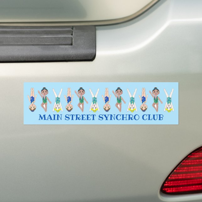 Synchronised Swimmer Girls Synchro Swimming Sports Bumper Sticker (On Car)