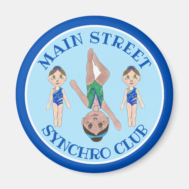Synchronised Swimmer Girls Synchro Swimming Sports Magnet (Front)