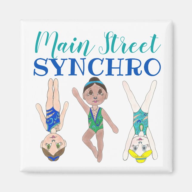 Synchronised Swimmer Girls Synchro Swimming Sports Magnet (Front)