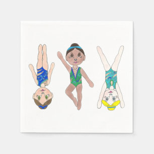 Synchronised Swimmer Girls Synchro Swimming Sports Napkin