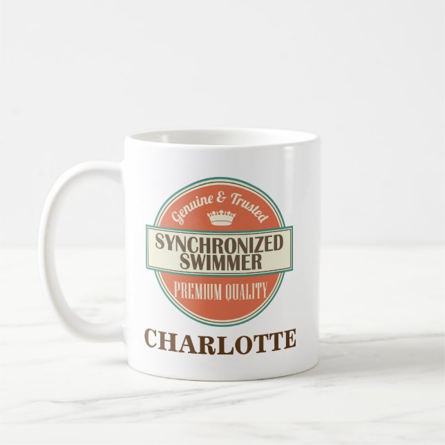 Synchronised Swimmer Personalised Office Mug Gift (Left)