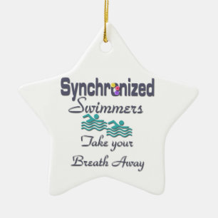 Synchronised swimmers ceramic tree decoration